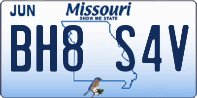 MO license plate BH8S4V