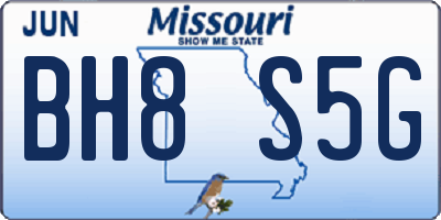 MO license plate BH8S5G