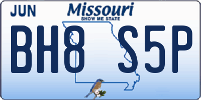 MO license plate BH8S5P