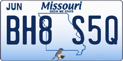 MO license plate BH8S5Q