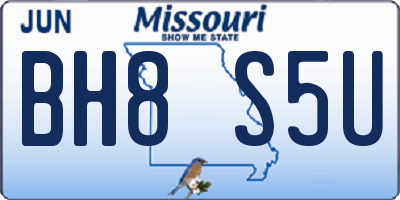 MO license plate BH8S5U