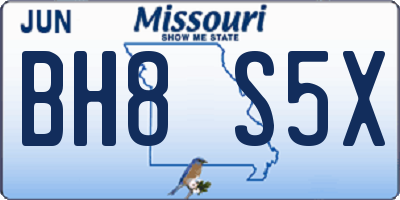 MO license plate BH8S5X