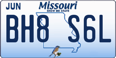 MO license plate BH8S6L