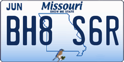 MO license plate BH8S6R