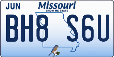 MO license plate BH8S6U