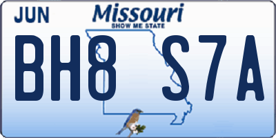 MO license plate BH8S7A