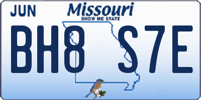 MO license plate BH8S7E