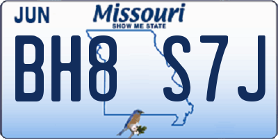 MO license plate BH8S7J