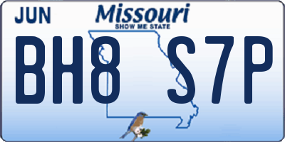 MO license plate BH8S7P
