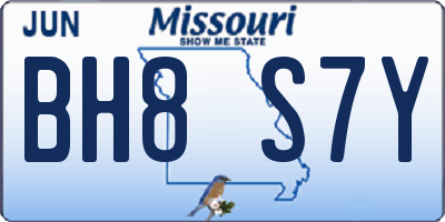 MO license plate BH8S7Y