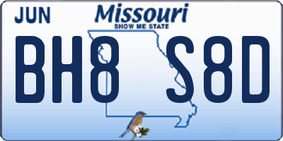 MO license plate BH8S8D