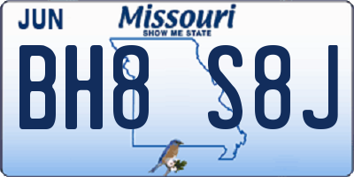 MO license plate BH8S8J