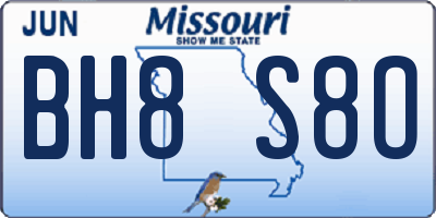 MO license plate BH8S8O