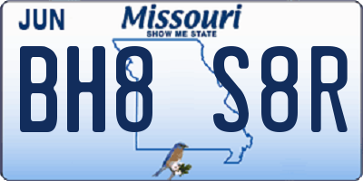 MO license plate BH8S8R