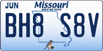 MO license plate BH8S8V