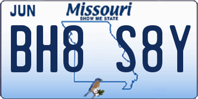 MO license plate BH8S8Y