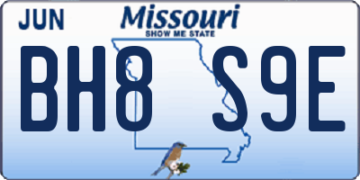 MO license plate BH8S9E