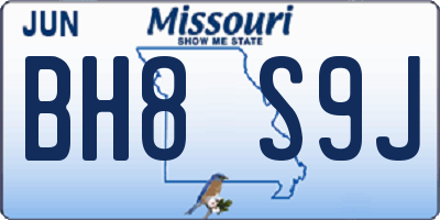 MO license plate BH8S9J