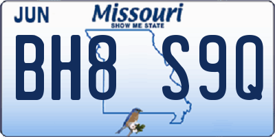 MO license plate BH8S9Q