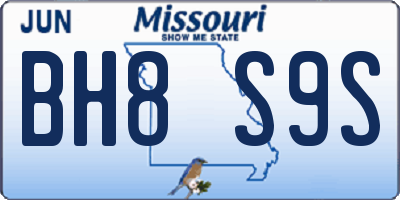 MO license plate BH8S9S