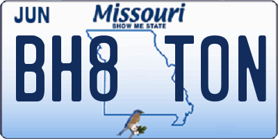 MO license plate BH8T0N