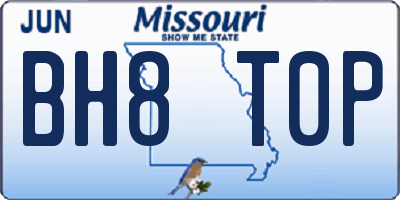 MO license plate BH8T0P