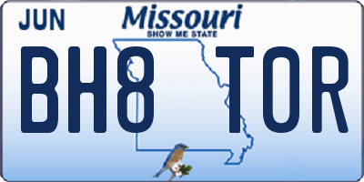 MO license plate BH8T0R