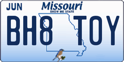 MO license plate BH8T0Y