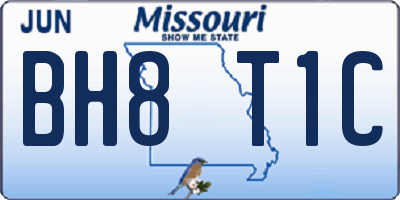 MO license plate BH8T1C