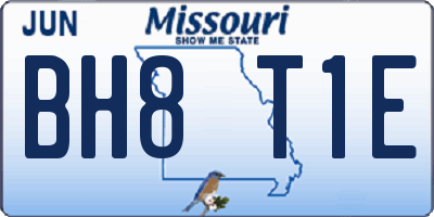MO license plate BH8T1E