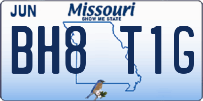 MO license plate BH8T1G