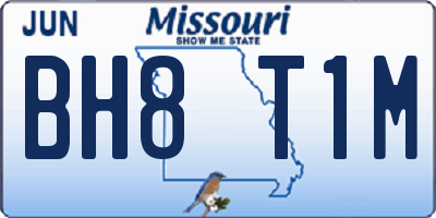 MO license plate BH8T1M