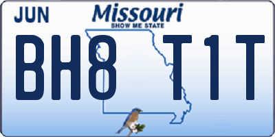 MO license plate BH8T1T