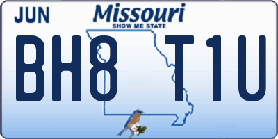 MO license plate BH8T1U