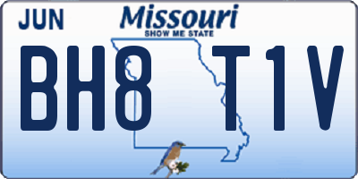 MO license plate BH8T1V