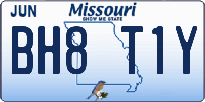 MO license plate BH8T1Y