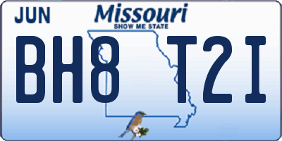 MO license plate BH8T2I