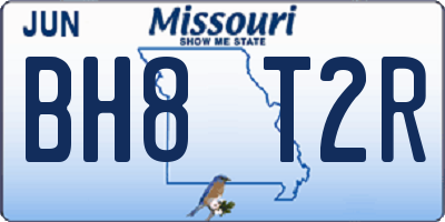MO license plate BH8T2R