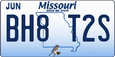 MO license plate BH8T2S