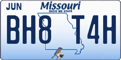 MO license plate BH8T4H