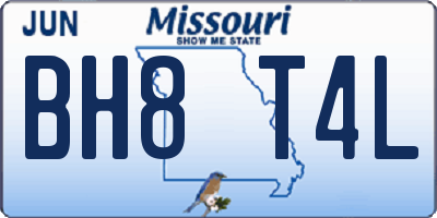 MO license plate BH8T4L