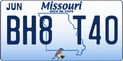 MO license plate BH8T4O