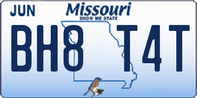MO license plate BH8T4T