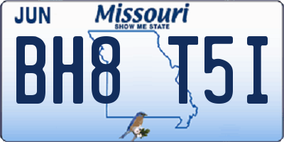 MO license plate BH8T5I