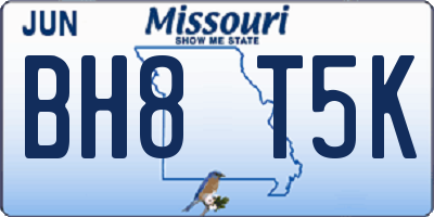 MO license plate BH8T5K