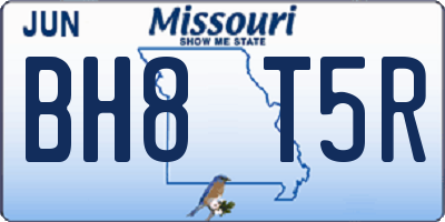 MO license plate BH8T5R