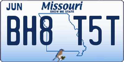 MO license plate BH8T5T