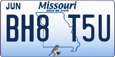 MO license plate BH8T5U