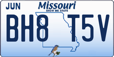 MO license plate BH8T5V