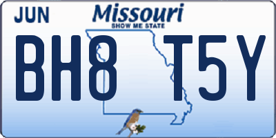 MO license plate BH8T5Y